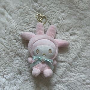 My Melody pastel pink plush keychain